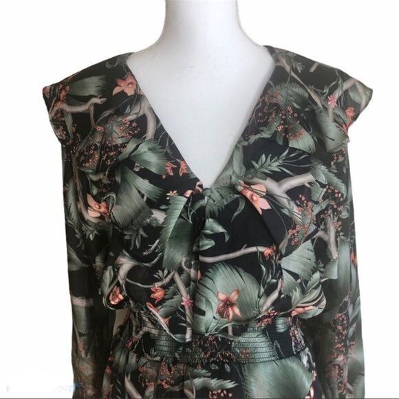 Johanna Ortiz x H&M Ruffle Tropical Print Large Petite - Picture 3 of 8